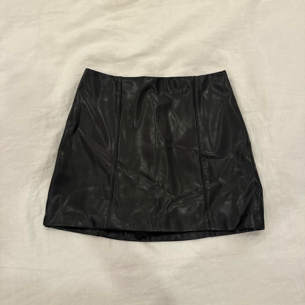 Abercrombie & Fitch Black Leather Skirt